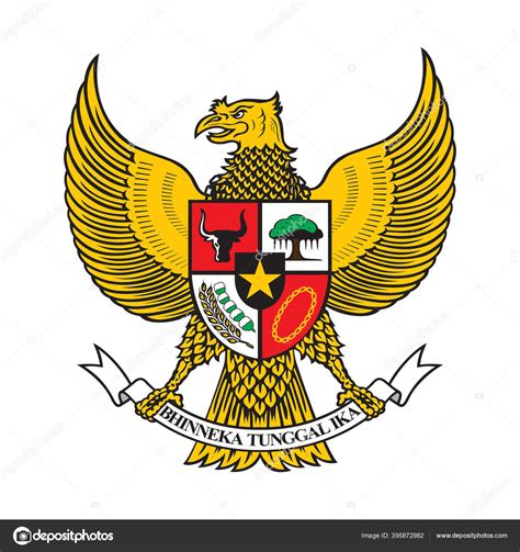 Garuda Pancasila Simbol Negara Indonesia Ilustrasi Vektor Maskot Indonesia — Stok Vektor ...