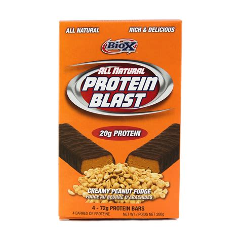 Bio-X All Natural Protein Blast Creamy Peanut Fudge Protein Bar ...