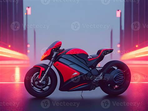 Futuristic concept motorbike in city background. 23848924 Stock Photo at Vecteezy