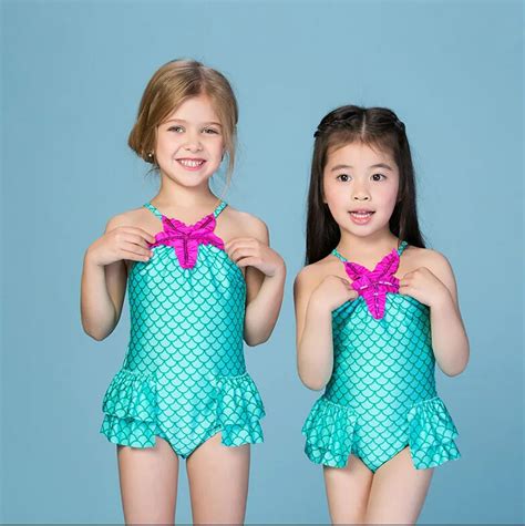 Girls Mermaid Tails Kids Swimsuit Bikini Bathing Suit Beach Cosplay ...