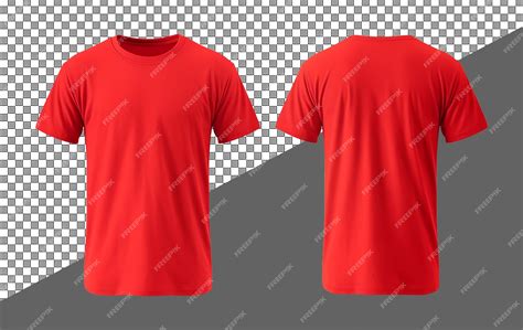 Plain red tshirt design front and back | Premium AI-generated PSD