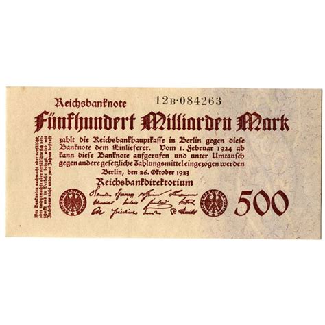 Reichsbanknote, 1923 Issued Banknote - Archives International Auctions