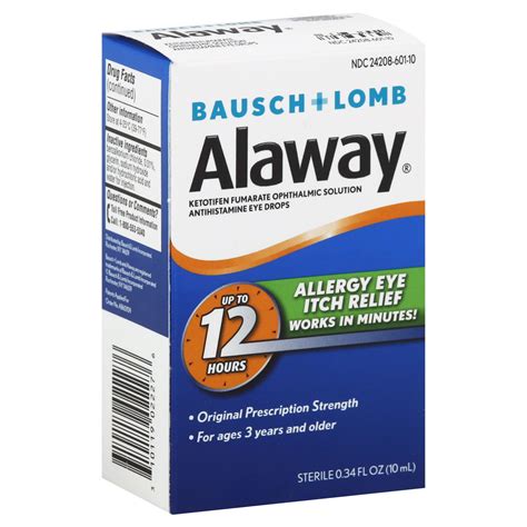 Bausch & Lomb Alaway Eye Drops, Antihistamine, 0.34 oz (10 ml)