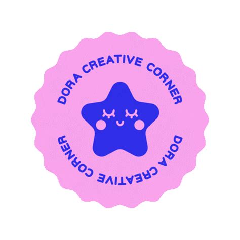 doracreativecorner giphyupload logo pink blue Sticker
