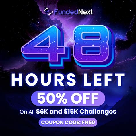 FundedNext on Twitter: "2 more days left. Massive 50% discount!"