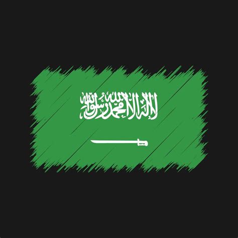 Saudi Arabia Flag Brush Strokes. National Flag 10773025 Vector Art at ...