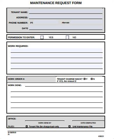 Apartment Maintenance Request Form Template | DocTemplates