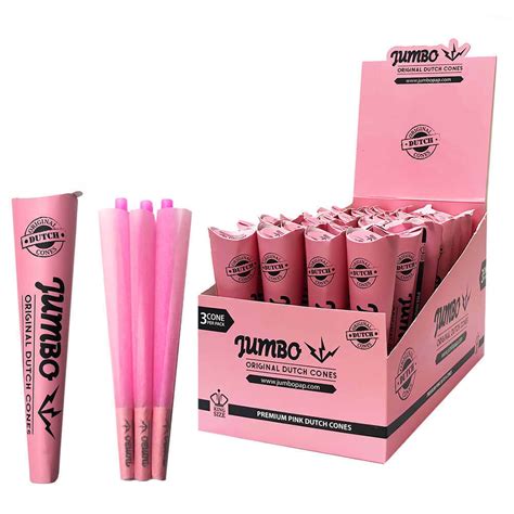 JUMBO DUTCH Pink King Size Pre Rolled Paper Cones (3 Cones in Each Pack ...