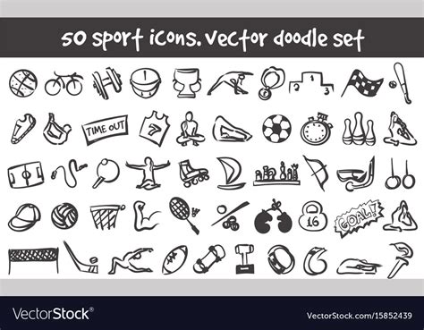 Doodle icons set Royalty Free Vector Image - VectorStock