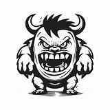 Mean Monster Illustration sketch template