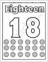 Number 18 Coloring Page Pages sketch template