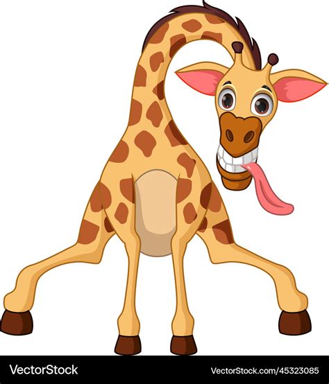 Cartoon giraffe on white background Royalty Free Vector