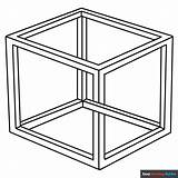 Impossible Cube Coloring Page  Easy Drawing Guides sketch template