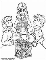 Kids Sharing Coloring Page sketch template