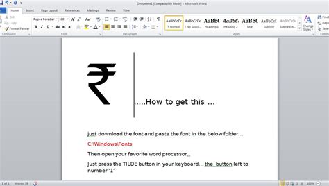 Vivekanandan Manokaran - The Weblog of a Software Engineer: Indian Rupee Symbol Font