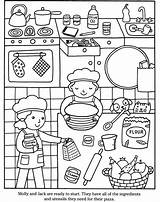 Coloring Pages Kitchen Cabinets Sketch Page sketch template