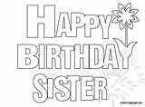 Happy Birthday Sister coloring Page – Coloring sketch template