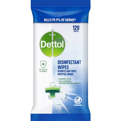 Dettol Antibacterial Disinfectant Surface Cleaning Wipes 120 Pack | Woolworths