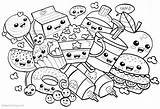 Cute Food Coloring Pages Many Snacks  Free Printable sketch template