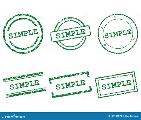 Simple stamps stock vector. Illustration of green, symbol - 191985271