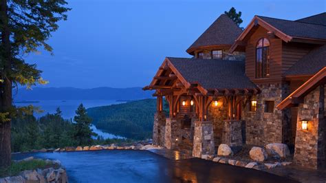 Idaho Mountain Style Home - Lake View - Exterior | Mountain style homes, Rustic home design ...