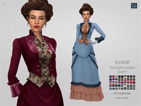 Victorian Ladies Gown at Elfdor Sims » Sims 4 Updates