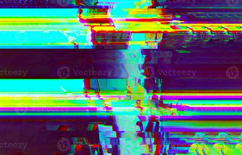 Damage Screen Digital Rainbow Colorful Glitch Effect with Interlaced ...