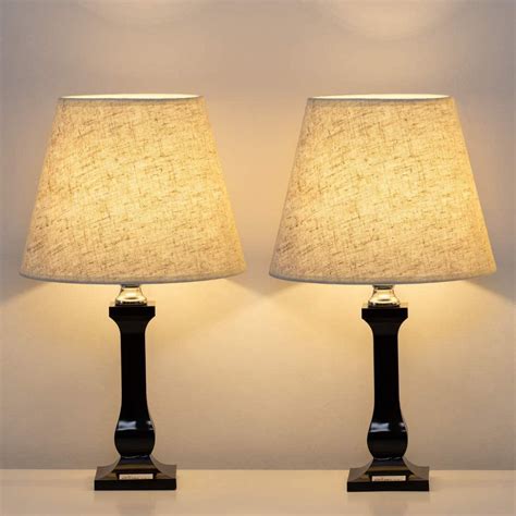Bedside Table Lamps - Modern Nightstand Lamps Set of 2, Simple Desk ...
