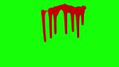 Red Ink Dripping Over Green Screen Background 4K Stock Video - Download ...