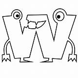 Letter W Coloring Page  Pages Free coloring sketch template