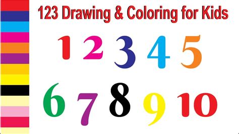 123 Drawing and Coloring for Kids | Learn How to Draw - YouTube