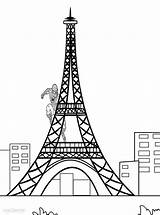 Printable Eiffel Tower Coloring Pages For Kids sketch template
