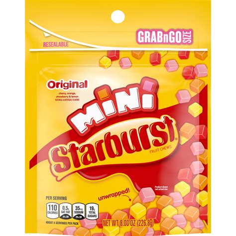 Starburst Original Minis Chewy Candy Grab & Go, 8 oz - Walmart.com ...
