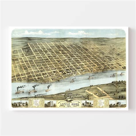 Vintage Map of Little Rock, Arkansas 1871 by Ted's Vintage Art