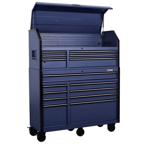 Husky Heavy-Duty 52-inch 15-Drawer Tool Storage Chest and Rolling Cabinet Combo in Matte B ...