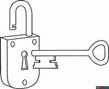 Key And Lock Coloring Page  Easy Drawing Guides sketch template