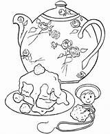 Coloring Tea Party Pages Teddy Bear Tuesday Picnic Colouring Drawing  sketch template