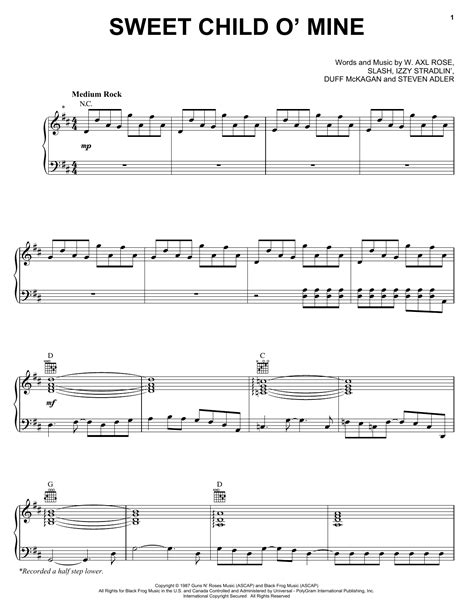 Sweet Child O' Mine | Sheet Music Direct