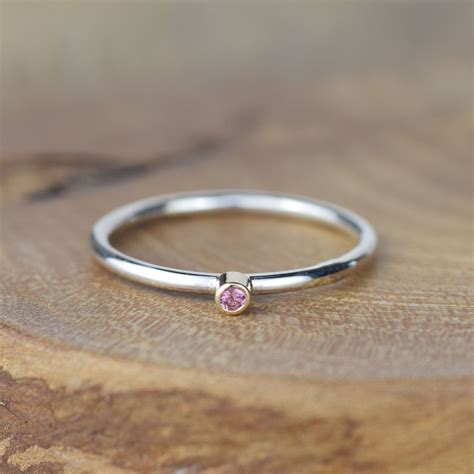 Silver and Gold Stackable Birthstone Rings - Etsy