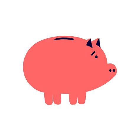 Pink piggy bank, isolated on white background 12666915 Vector Art at ...