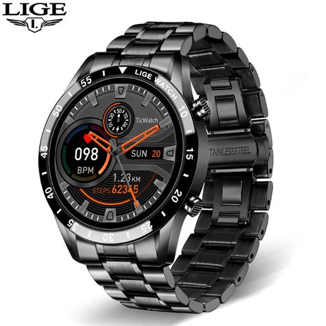 LIGE – montre connectée de sport pour hommes, écran entièrement tactile ...