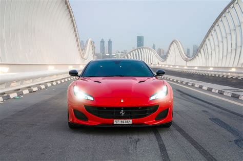 Rent Ferrari Portofino Rosso Black Roof (Red) Car in Dubai