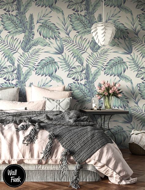 Palm Leaf Wallpaper Removable Banana Leaf Wallpaper Floral - Etsy