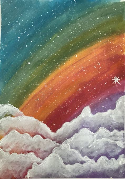 Acrylic Paint Rainbow | Resim, Tuval resimleri, Çizim