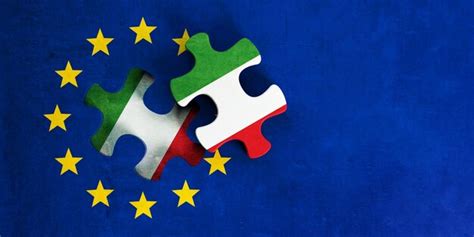 Premium Photo | Italy and eu relations european union flag with italy ...