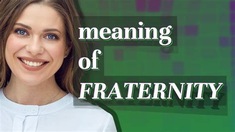 Fraternity | meaning of Fraternity - YouTube