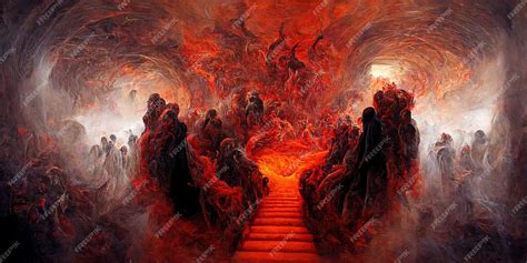 Premium Photo | The hell inferno metaphor souls entering to hell in ...