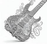 Electric Guitar Coloring Pages sketch template