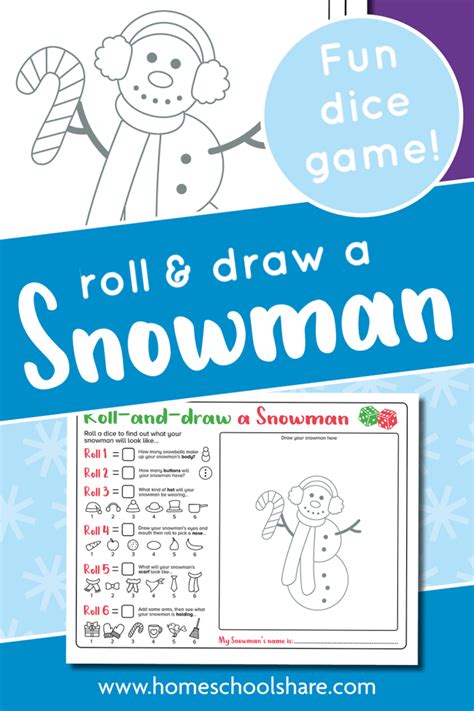 Roll a Snowman Dice Game (free printable!) - Homeschool Share