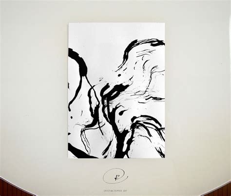 Original Abstract Art, Ink Drawing, Black and White Art, Minimal Abstract Painting, Abstract ...